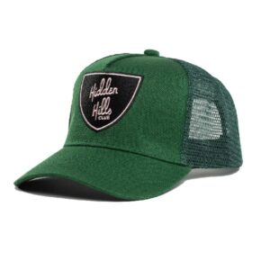 Green Pink Shield Trucker Hat | Premium Snapback Cap | Hidden Hills Club