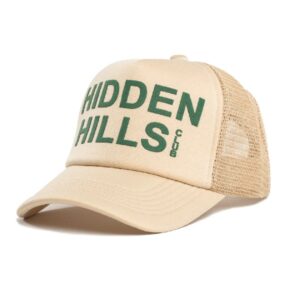 Cream Trucker Puffer Hat | Premium Snapback Cap | Hidden Hills Club